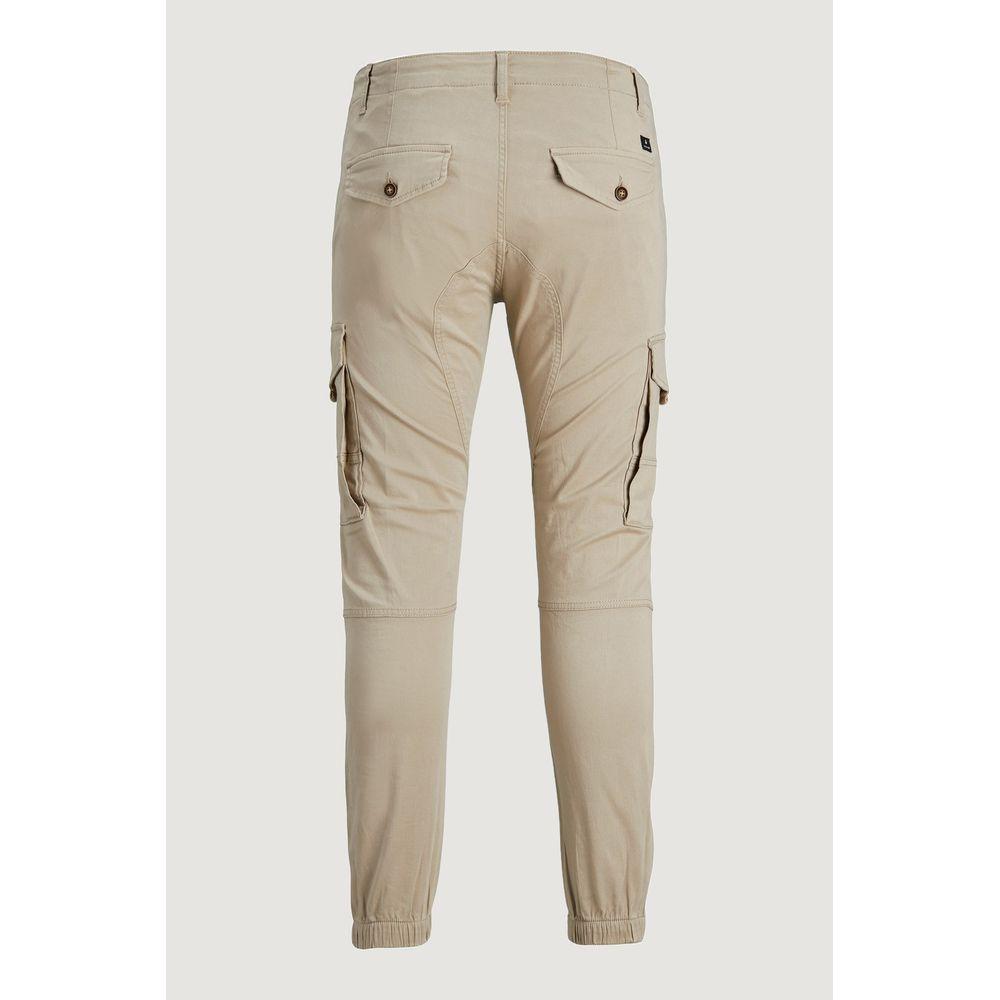 Jack Jones Beige Cotton Jeans & Pant Jack Jones Light Gray