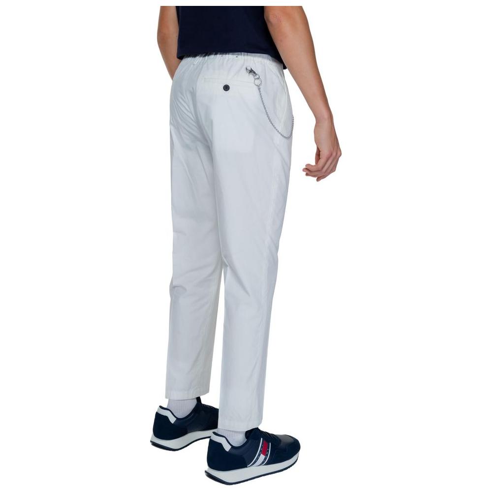 Back view of Antony Morato men's white cotton jeans, part of spring/summer collection, featuring a relaxed fit.