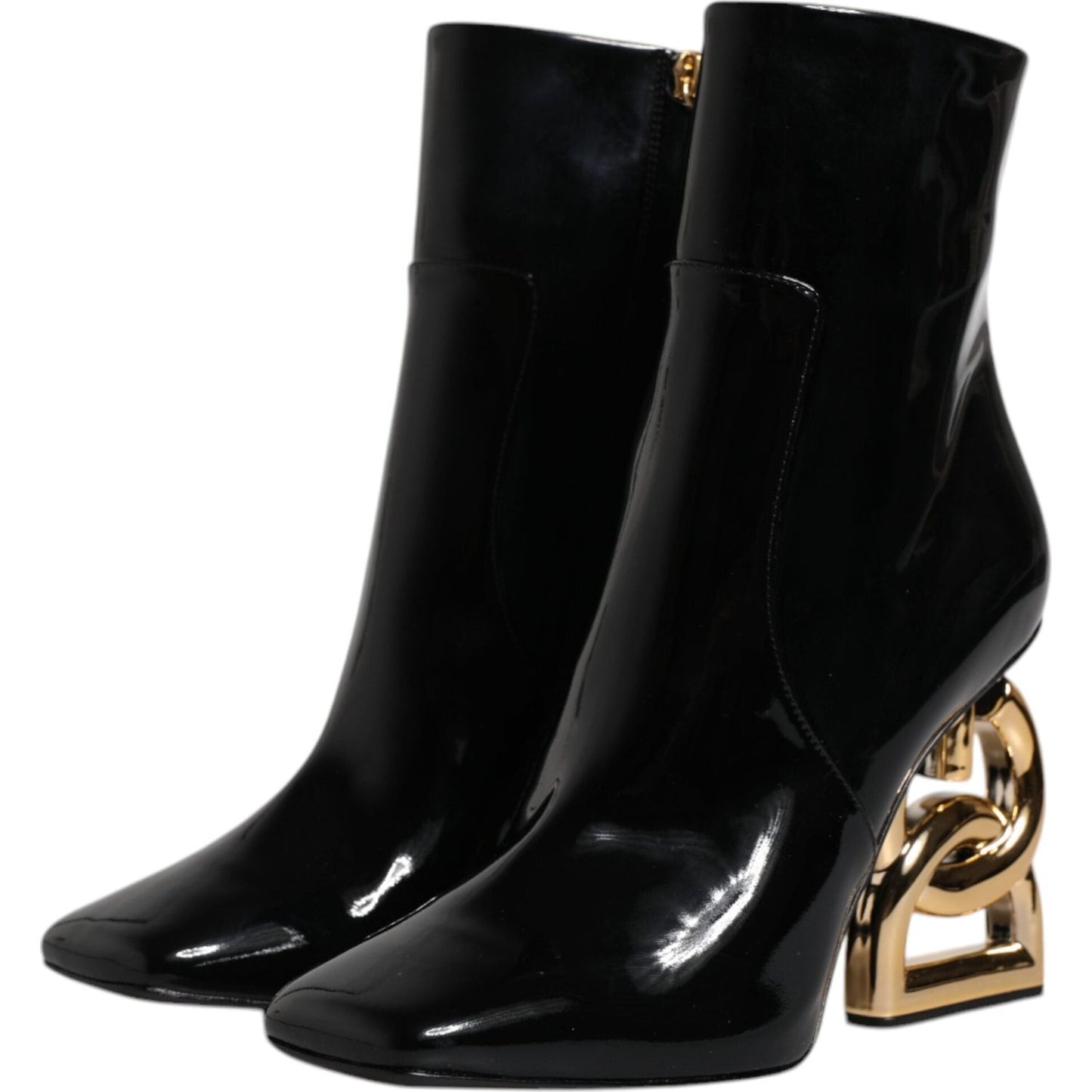 Dolce & Gabbana Black Jackie Leather Mid Calf Boots Shoes Dolce & Gabbana Black