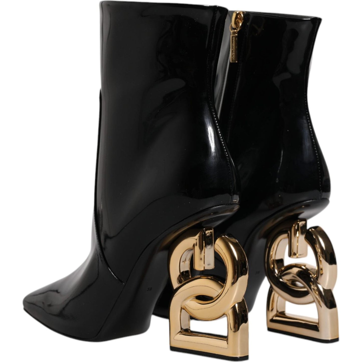 Dolce & Gabbana Black Jackie Leather Mid Calf Boots Shoes Dolce & Gabbana Black