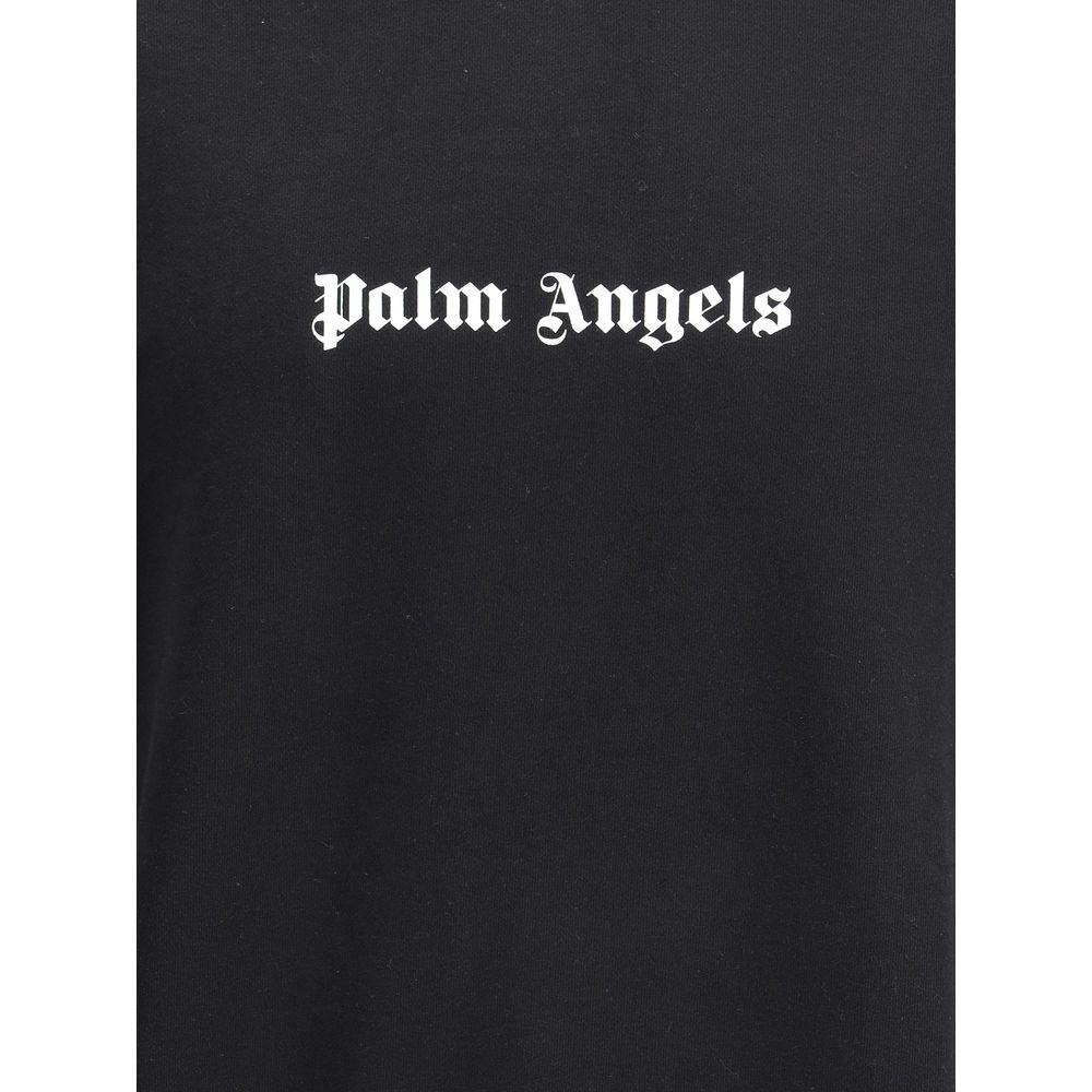 Palm Angels cotton sweatshirt with ribbed crew neck and cuffs, featuring iconic brand monogram on monochrome design.