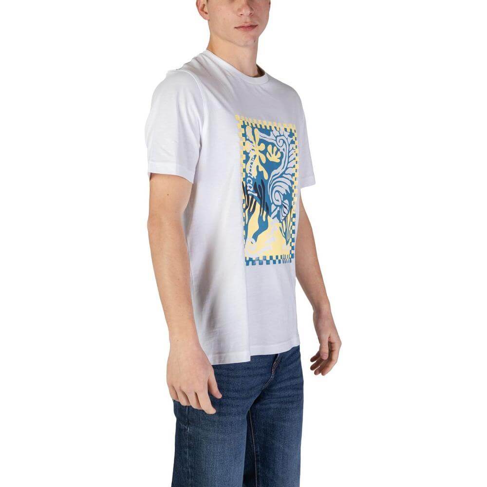 Hugo Boss White Cotton T-Shirt Hugo Boss Gray