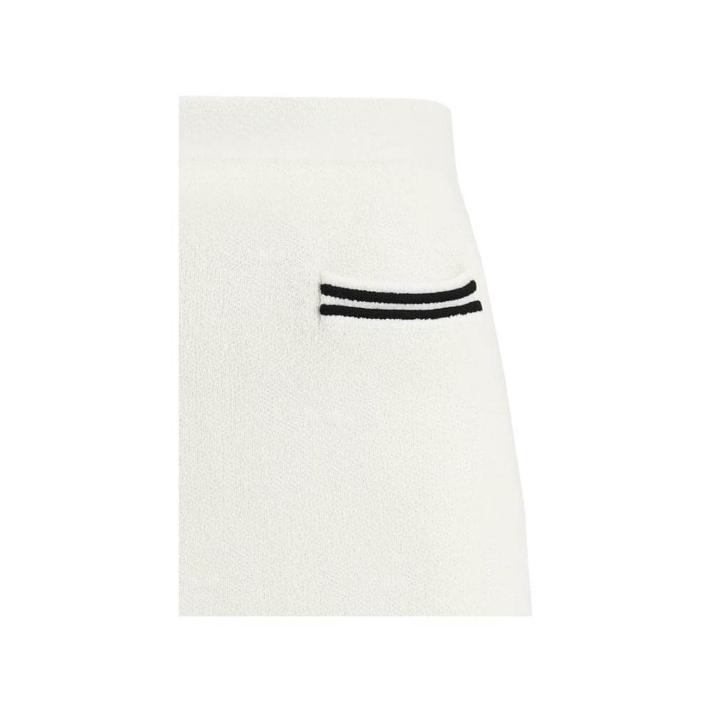 Self-Portrait Midi Skirt with jacquard weave, contrast hem, and front welt pocket for a refined feminine look.