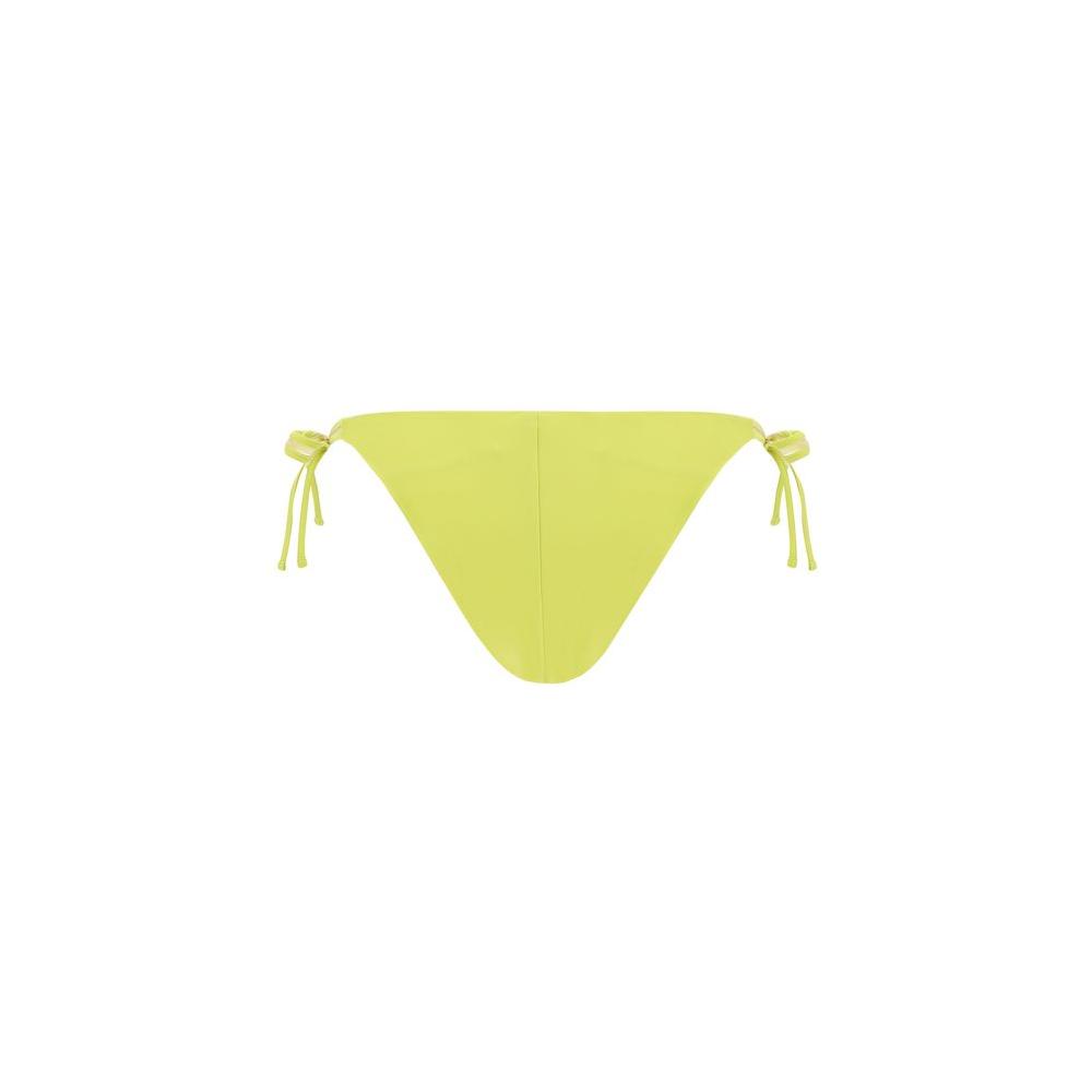 Yellow Exilia Simons swimsuit briefs with hip ties, classic beachwear style.