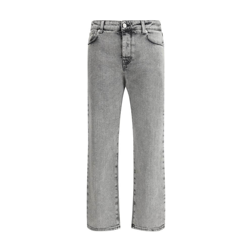 Fabiana Filippi vintage washed-out effect cotton jeans with straight five-pocket style and front button closure.