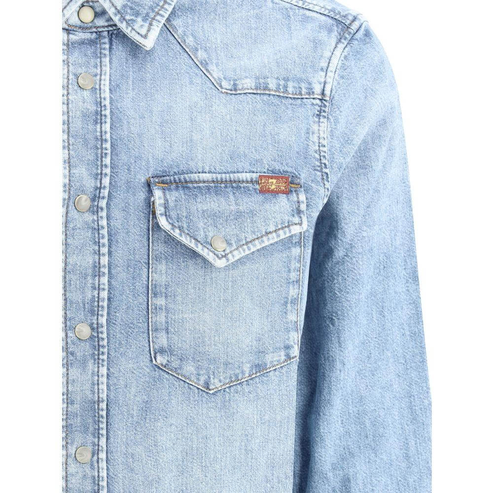 7FOR Western Shirt 7FOR Light Steel Blue