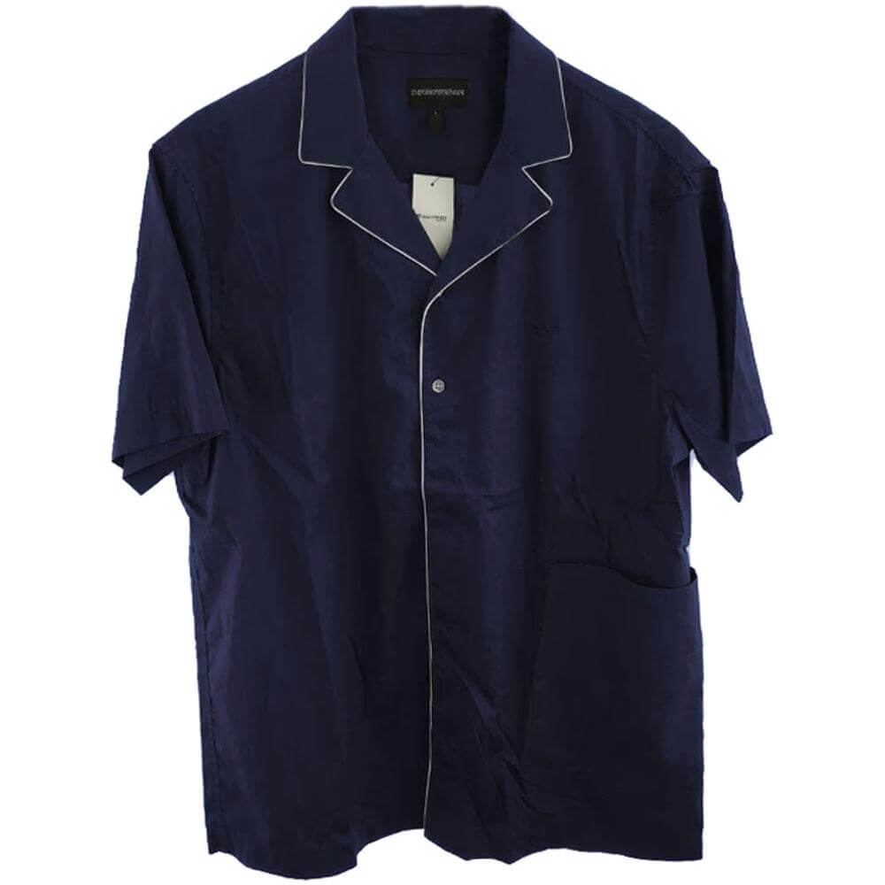 Emporio Armani Blue Cotton Shirt Emporio Armani Black