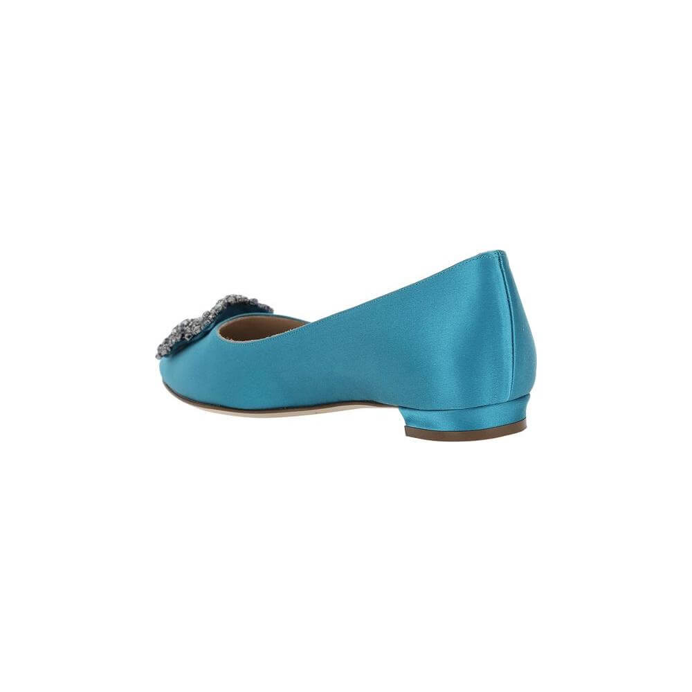 Manolo Blahnik Hangisi Ballerinas Manolo Blahnik Steel Blue