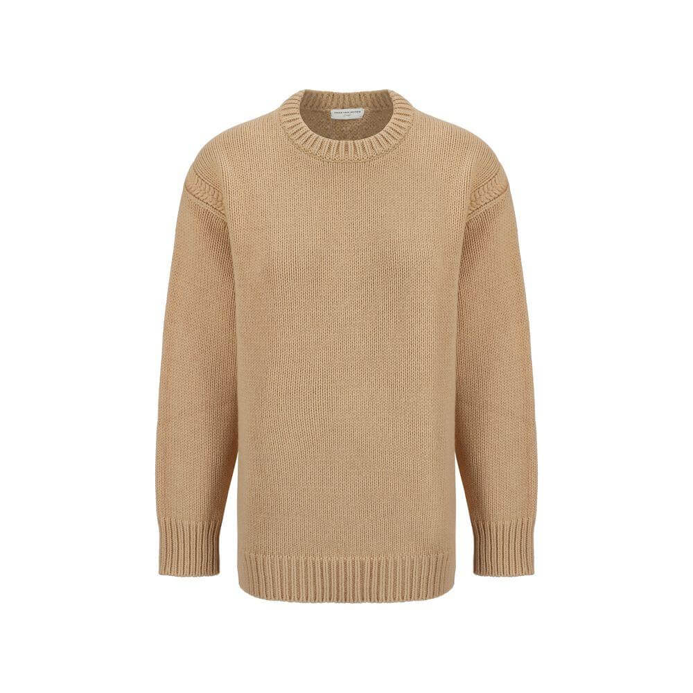 Chloé cashmere sweater with ribbed crew neck, hem, and cuffs, featuring a monochrome pattern and regular fit.