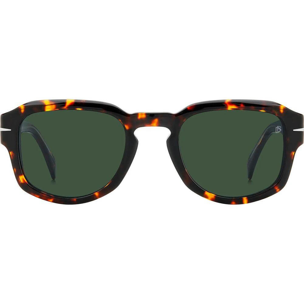David Beckham brown acetate sunglasses with green lenses, model DB-7098-S-86, size 51/23/145 mm, category 3.
