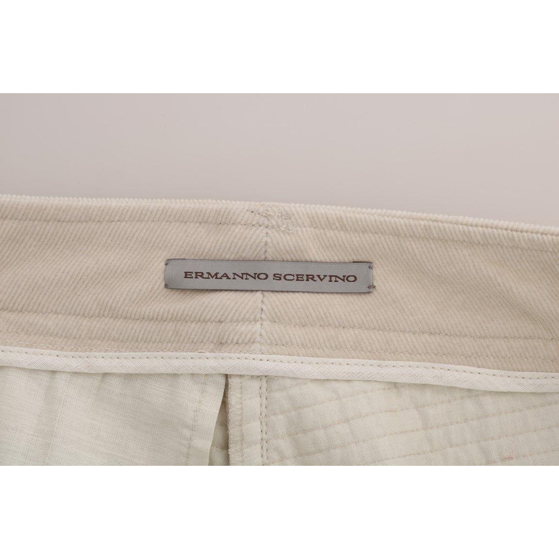 Ermanno Scervino Beige Slim Jeans Corduroy Skinny Pants BYX1154-4