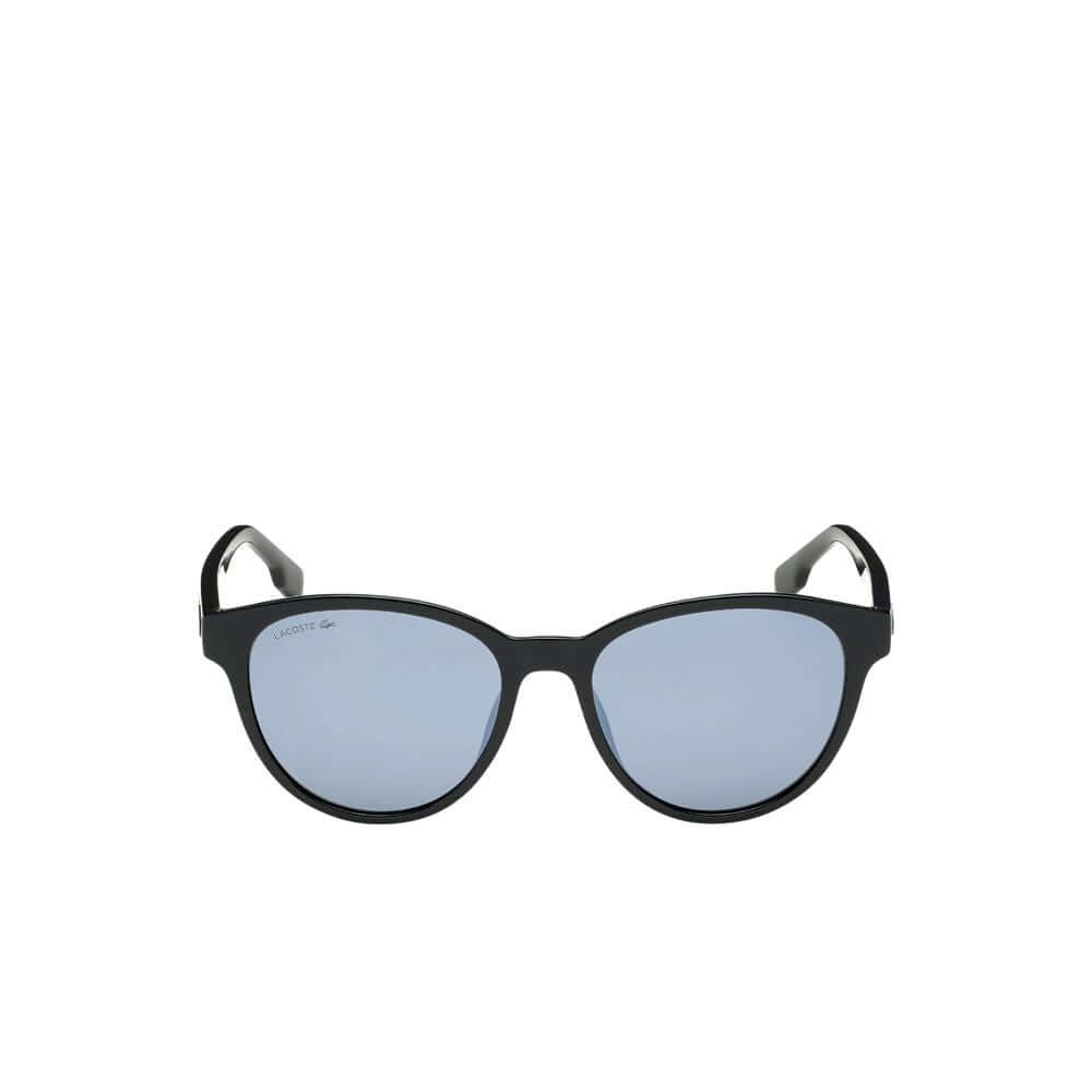 Lacoste black injected sunglasses for women, model L981SRG-1, featuring 54mm lens, black frame, category 3 protection.