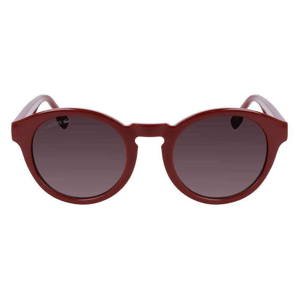Lacoste Red Injected Sunglasses L952SRG-615 for women, round frames, 50/23/145mm, category 3 UV protection.