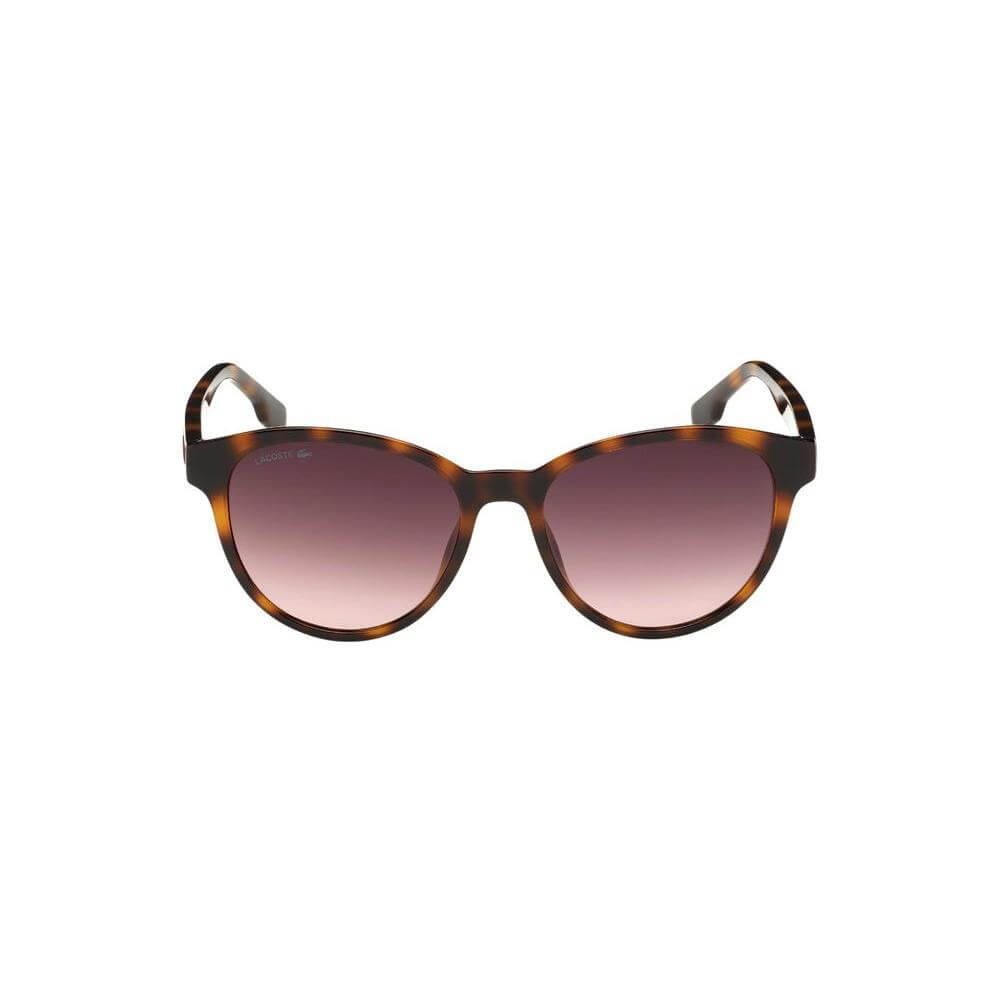 Lacoste brown injected sunglasses for women, model L981SRG-240, with gradient lenses. Measures: 54/17/145mm. Category 3 protection.