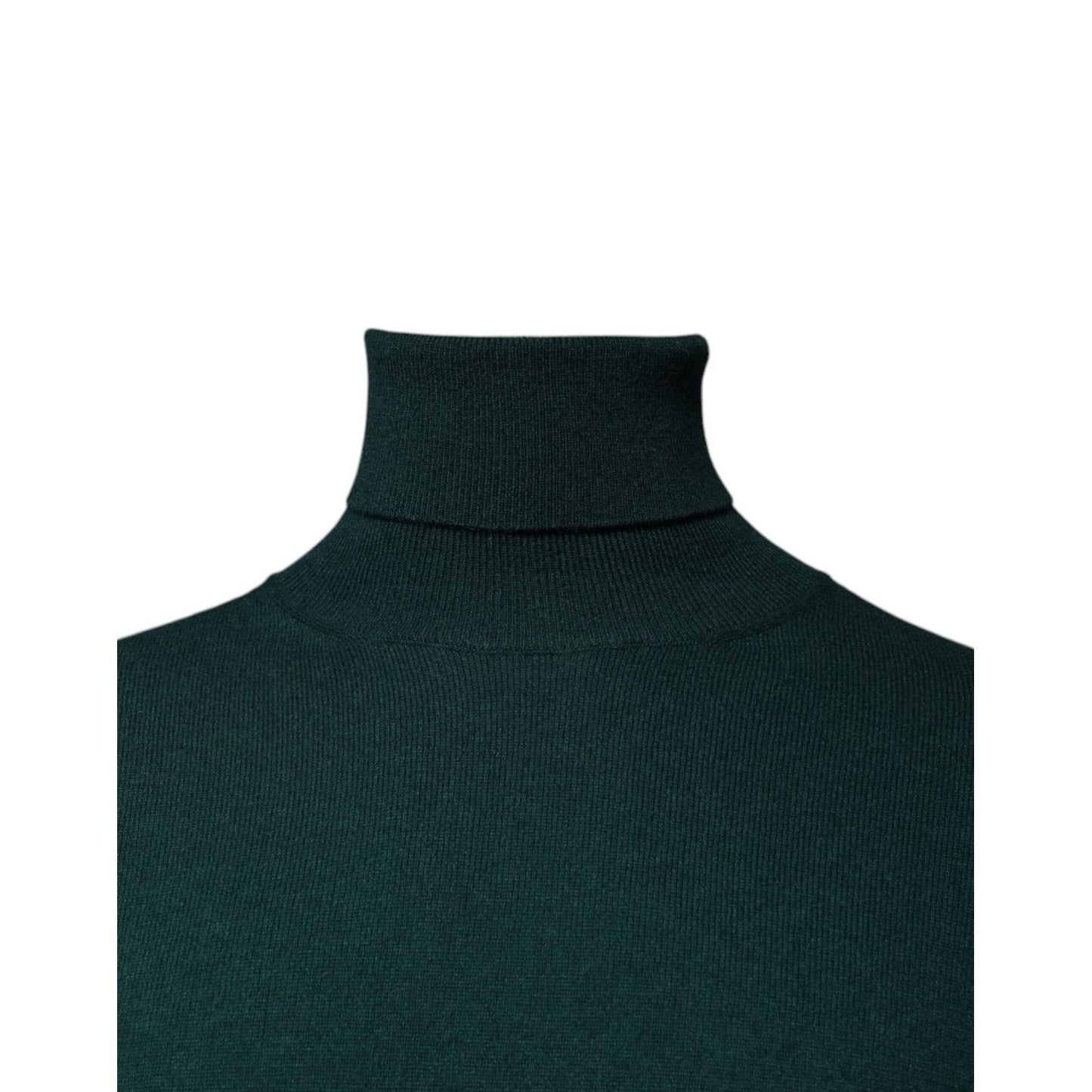 Dolce & Gabbana Green Cashmere Turtleneck Men Pullover Sweater