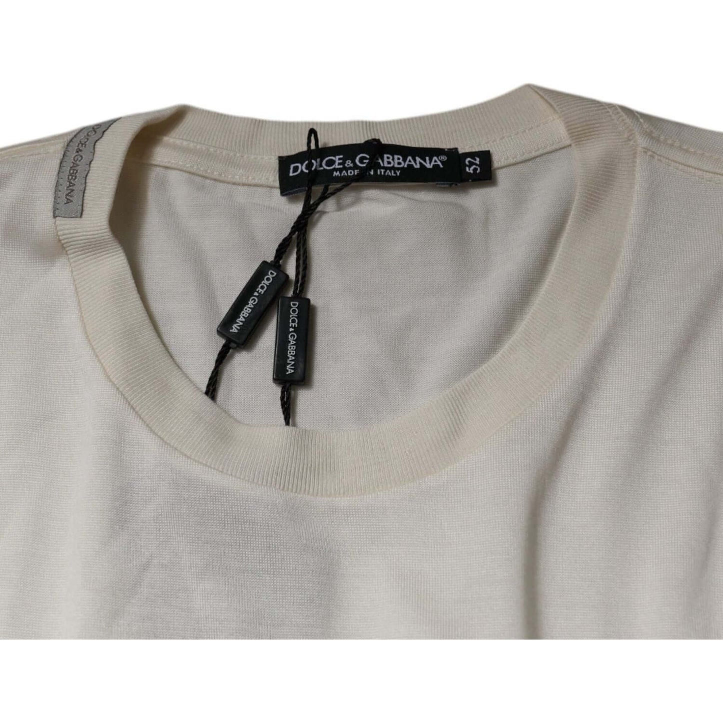 Dolce & Gabbana Off White Crew Neck Short Sleeve T-shirt