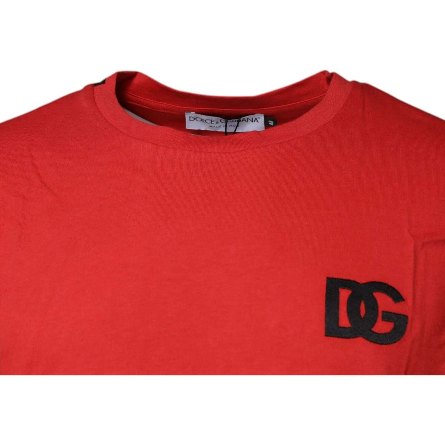 Dolce & Gabbana Red DG Logo Cotton Crew Neck T-shirt