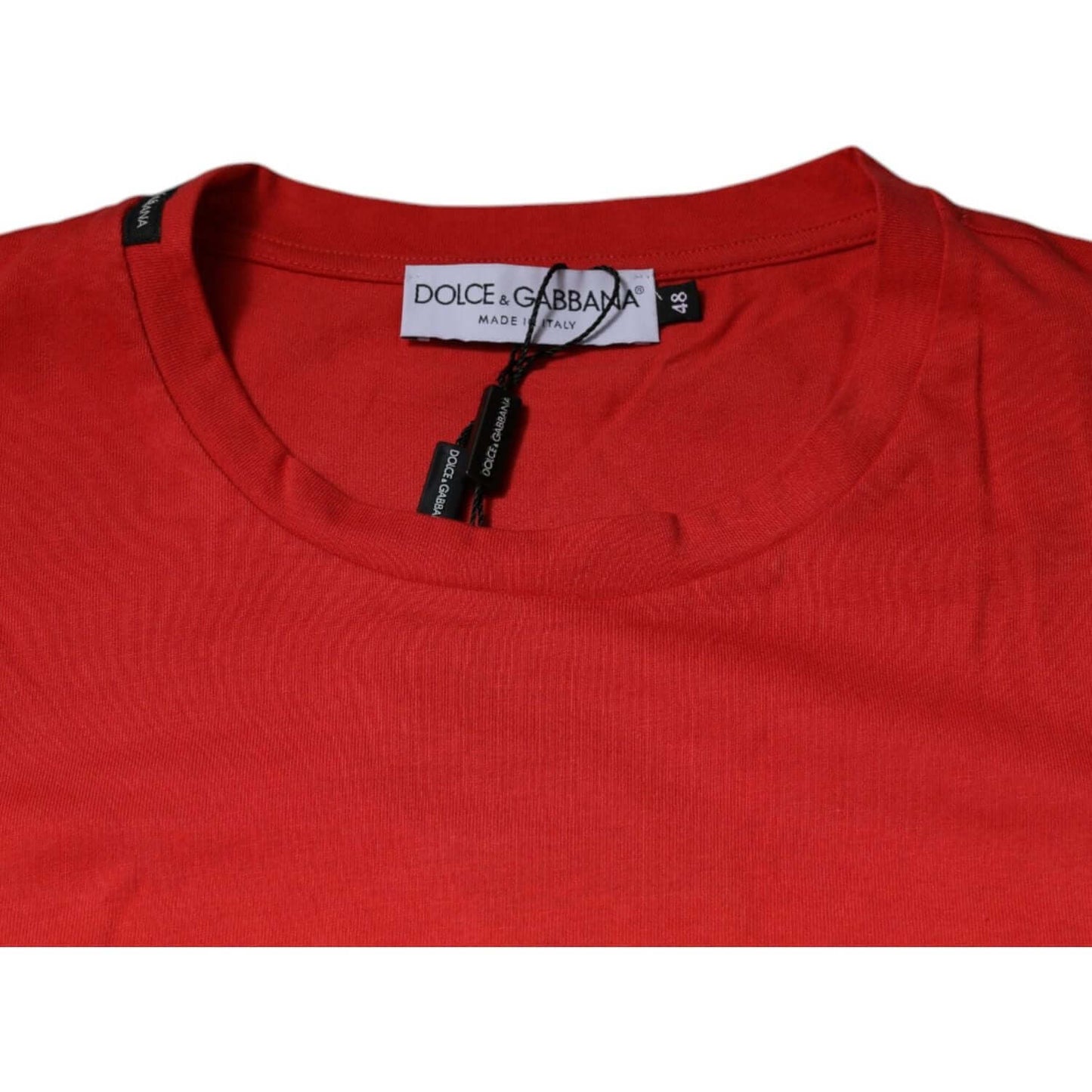 Dolce & Gabbana Red DG Logo Cotton Crew Neck T-shirt
