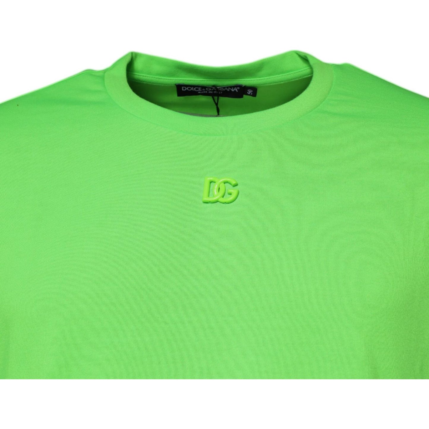 Dolce & Gabbana Green DG Logo Cotton Crew Neck T-shirt Dolce & Gabbana Light Green