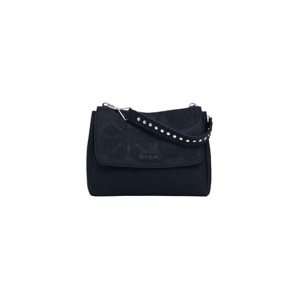 Desigual Black Handbag, Women's Medium, Spring/Summer Collection, 100% Polyurethane, Stylish and Versatile Accessory