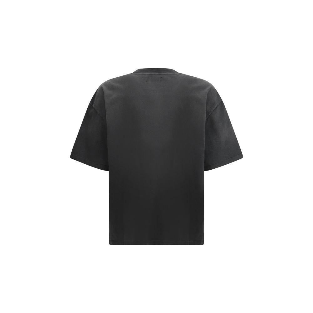 Back view of Amiri Pegaso T-Shirt in black cotton showcasing simple, classic design.
