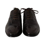 Dolce & Gabbana Brown Patterned Leather Dress Formal Shoes MV1723-44