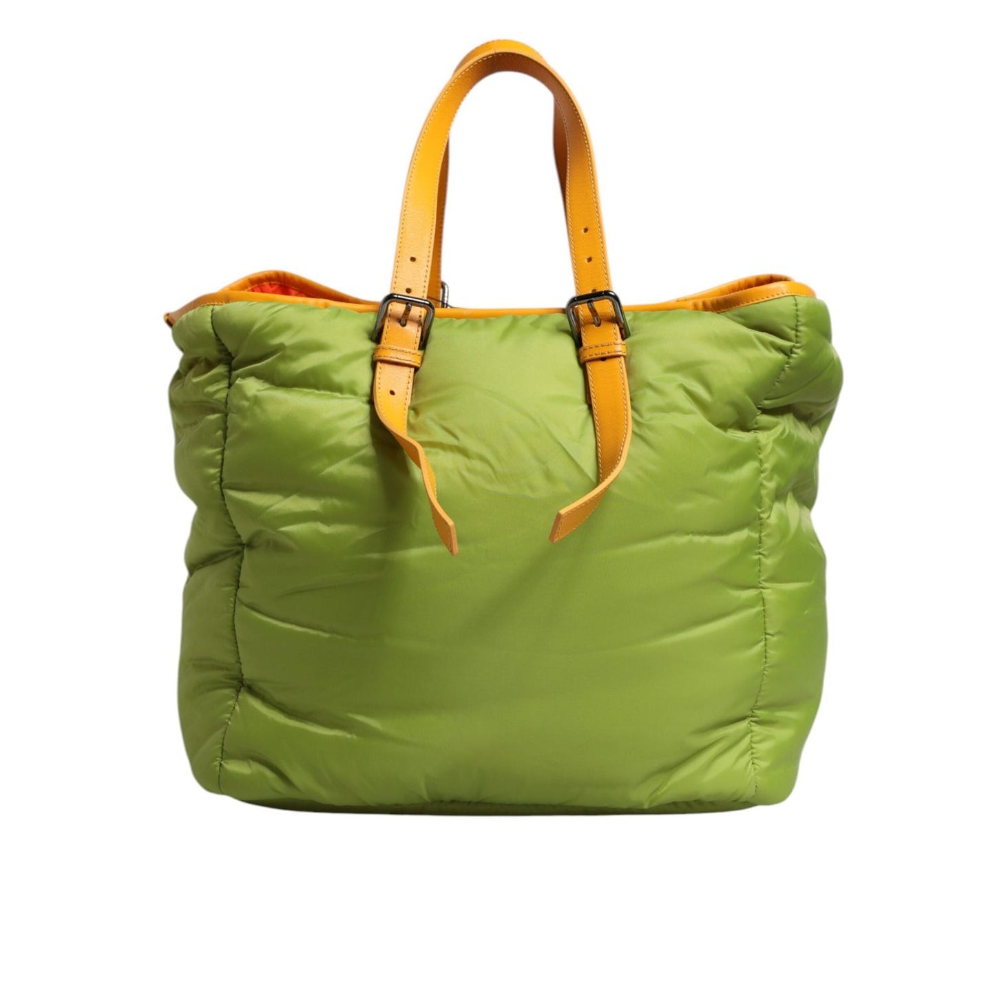 Dolce & Gabbana Green Nylon Padded Logo Plaque Tote Crossbody Bag BAG1642