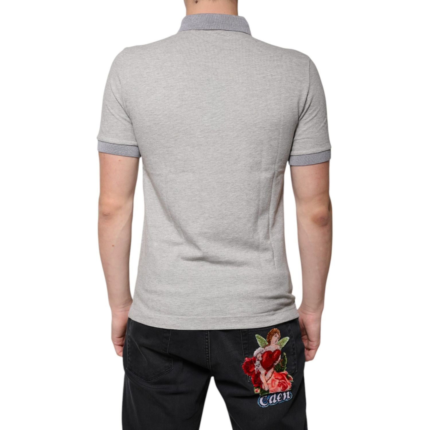 Dolce & Gabbana Gray Collared Short Sleeves Men Polo T-shirt