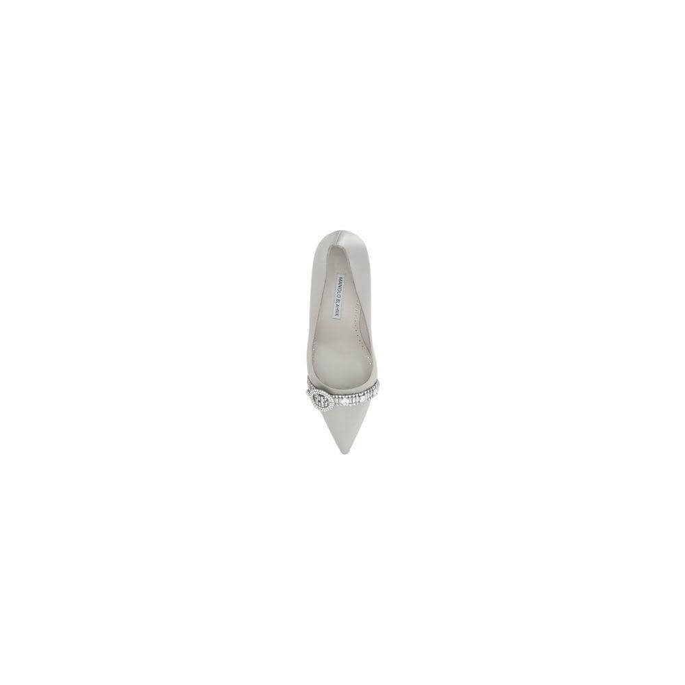 Manolo Blahnik Asapump Satin Pumps Manolo Blahnik Gray