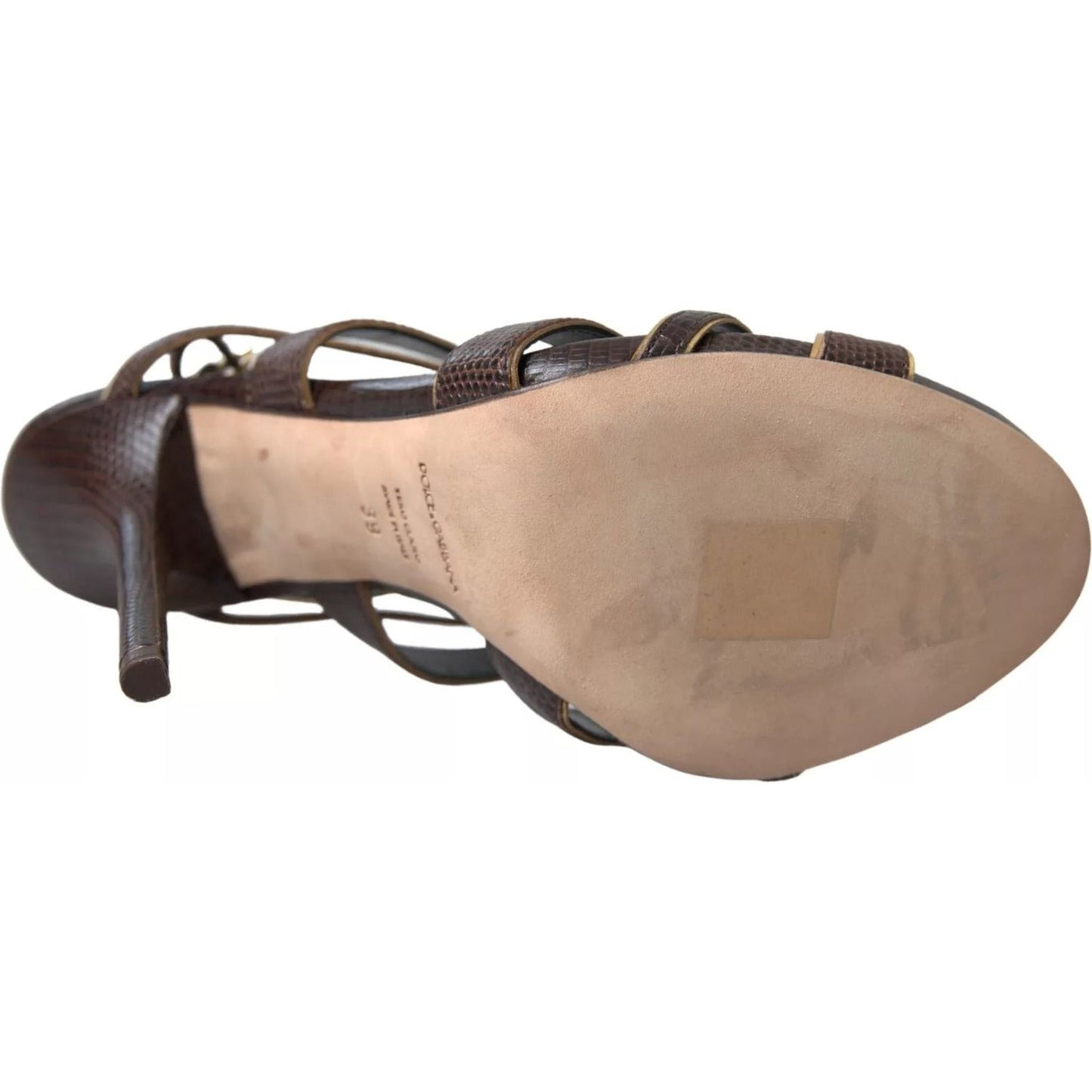 Dolce & Gabbana Brown Ankle Strap Stiletto Heels Sandals Shoes LA10384-39