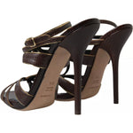 Dolce & Gabbana Brown Ankle Strap Stiletto Heels Sandals Shoes LA10384-39