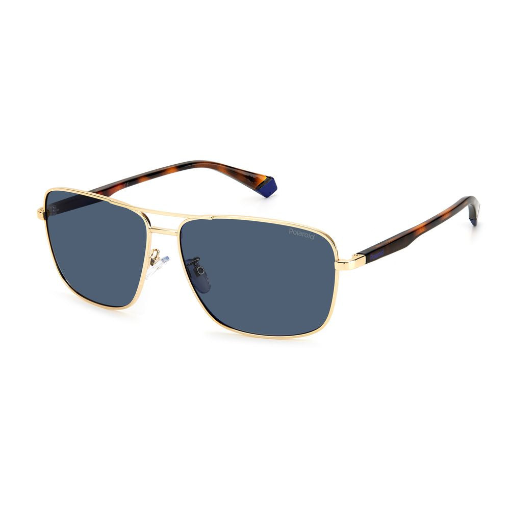 Polaroid Gold Metal Sunglasses with blue polarized lenses and tortoise temples for superior UV protection, model PLD2119GSJ5GC.