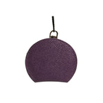Dolce & Gabbana Purple Calfskin Leather Round Logo Hand Mirror Holder