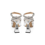MACH & MACH Elegant Silver Leather Platforms