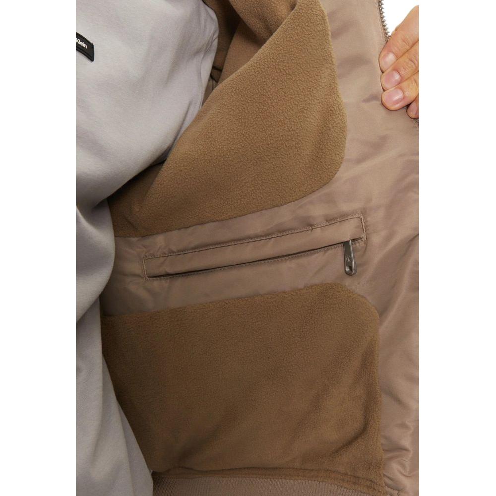 Calvin Klein Jeans Beige Recycled Polyamide Jacket Calvin Klein Jeans Dim Gray