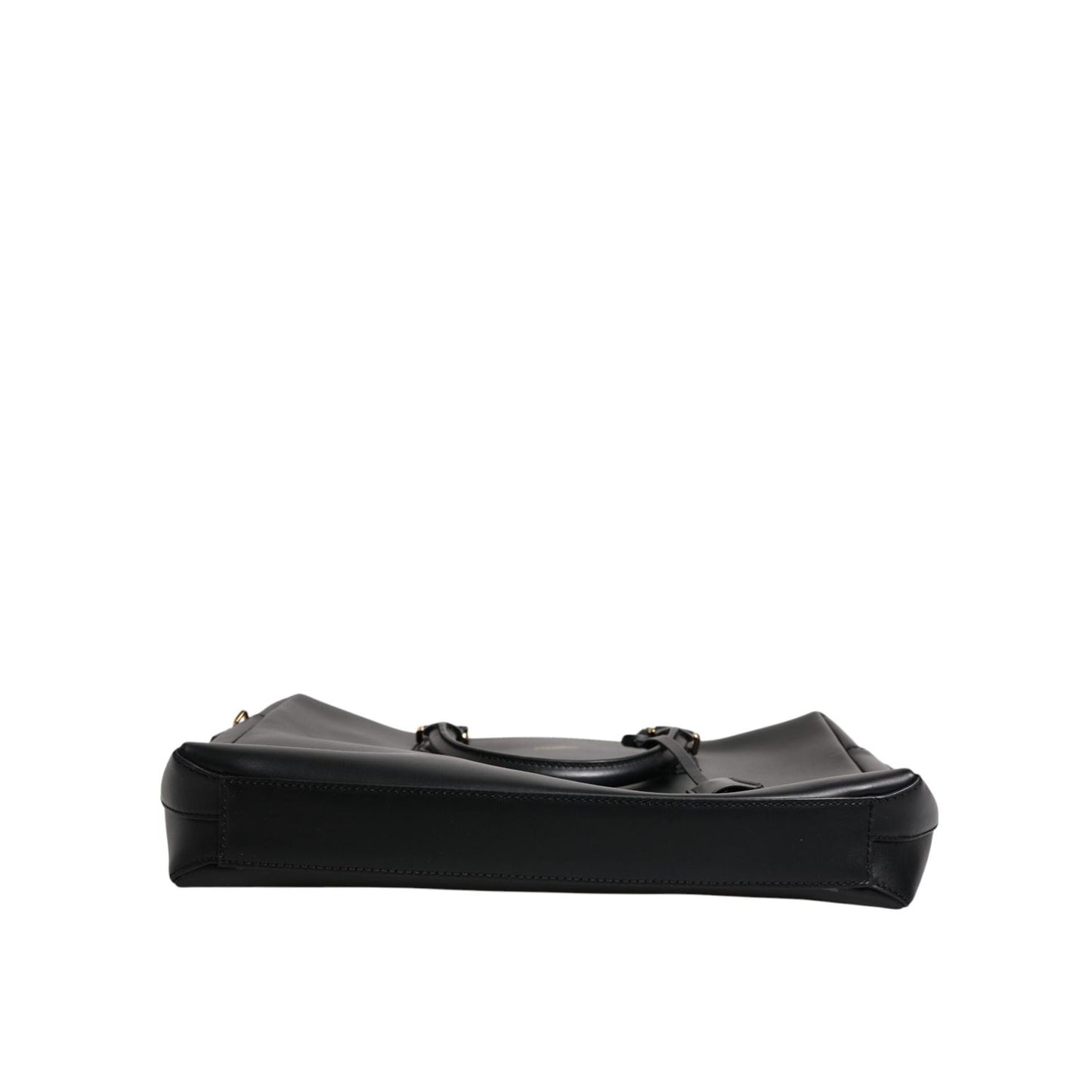 Dolce & Gabbana Black Smooth Leather Logo Printed Monreale Briefcase Bag