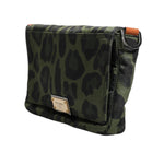 Dolce & Gabbana Green Nylon Leopard Print Shell Messenger Crossbody Bag BAG4002