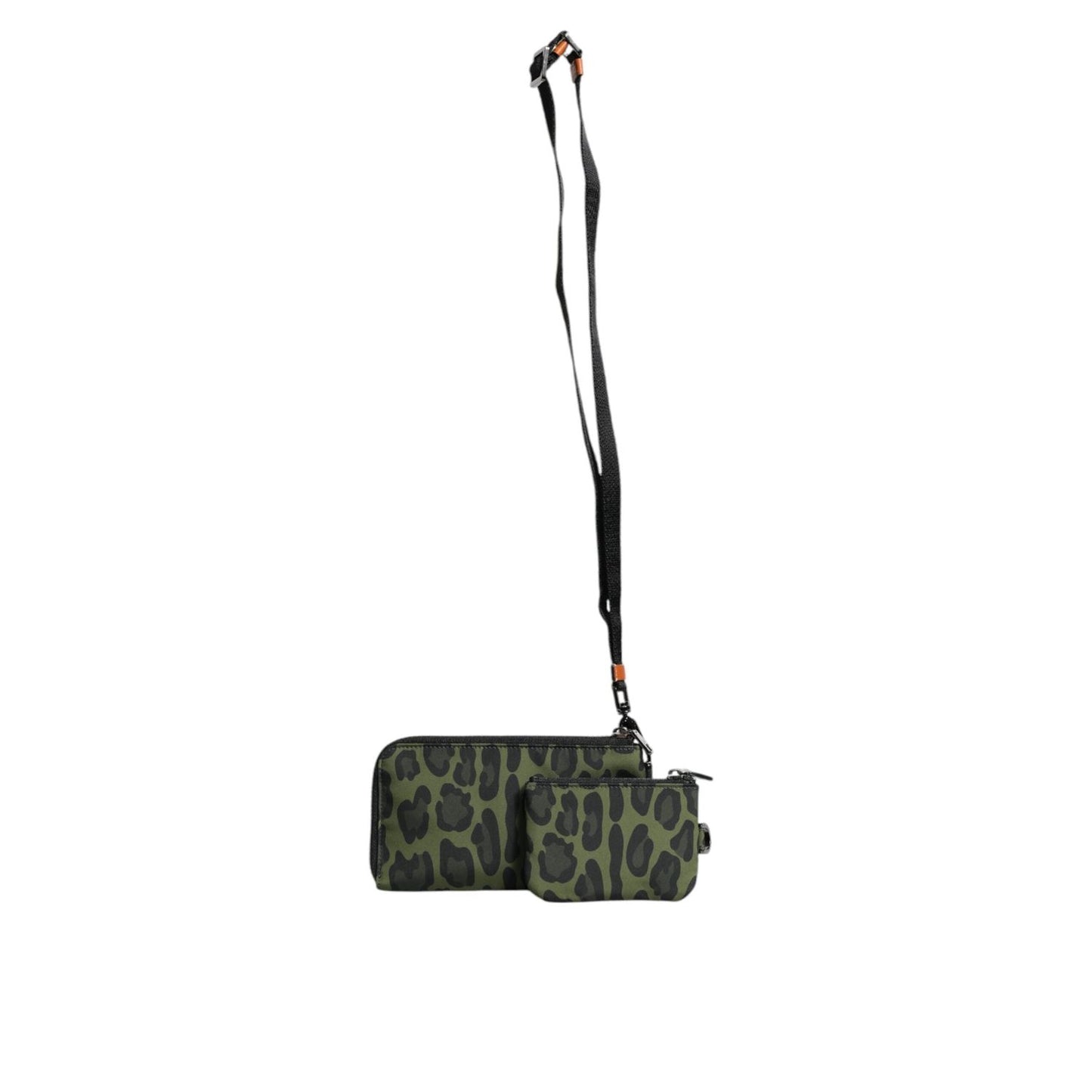 Dolce & Gabbana Green Leopard Leather Logo Plaque Multifunctional Kit Bag BAG4050