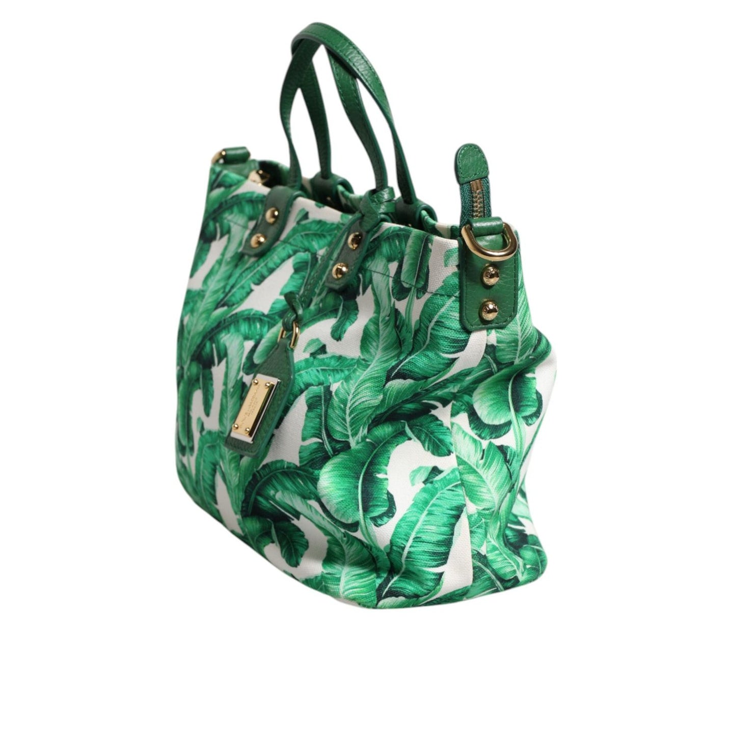 Dolce & Gabbana Green Canvas Botanical Garden Women Tote Bag BAG4012