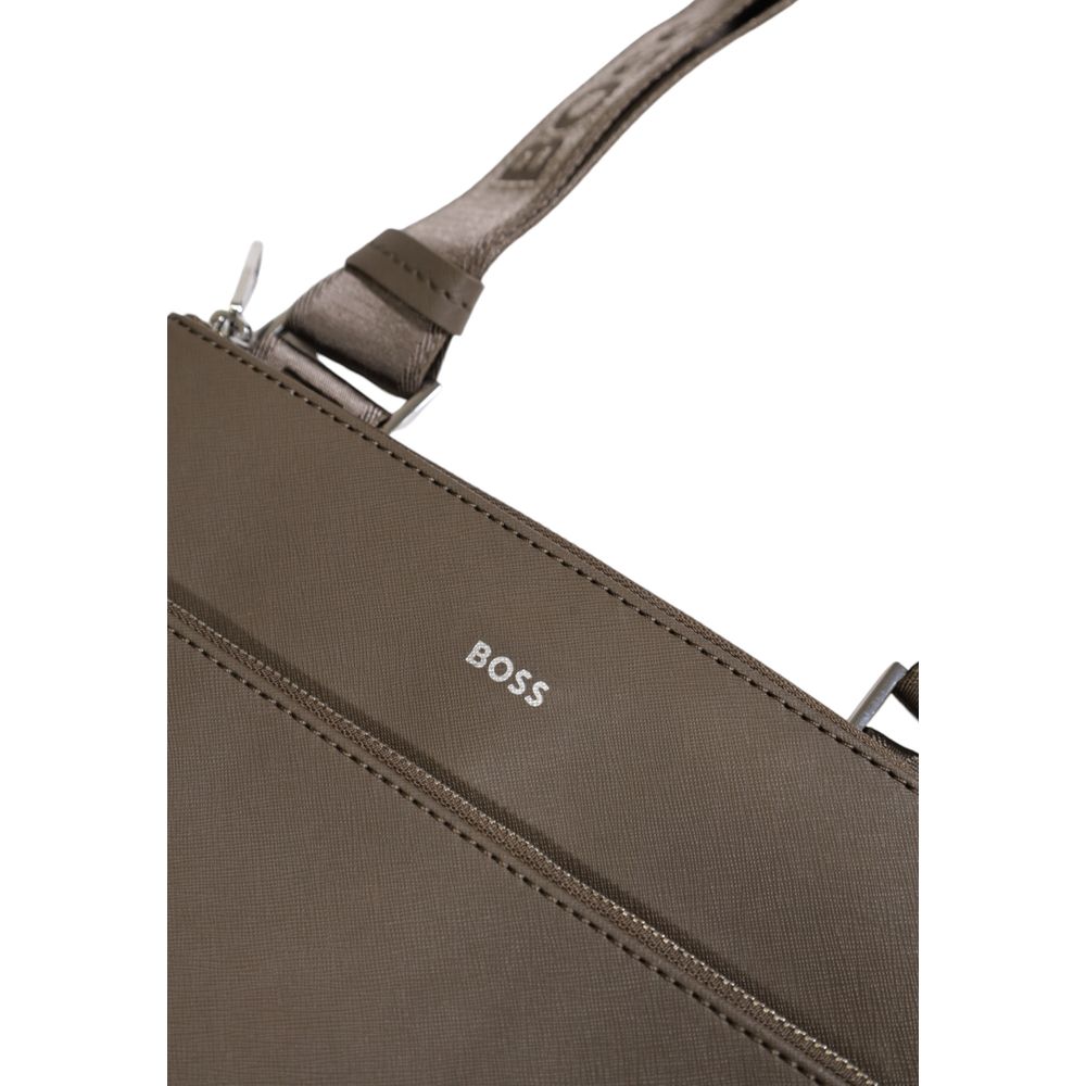 Hugo Boss Bicolor Leather Messenger Bag