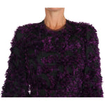 Dolce & Gabbana Purple Fringe Midi Sheath Dress DR1441-40