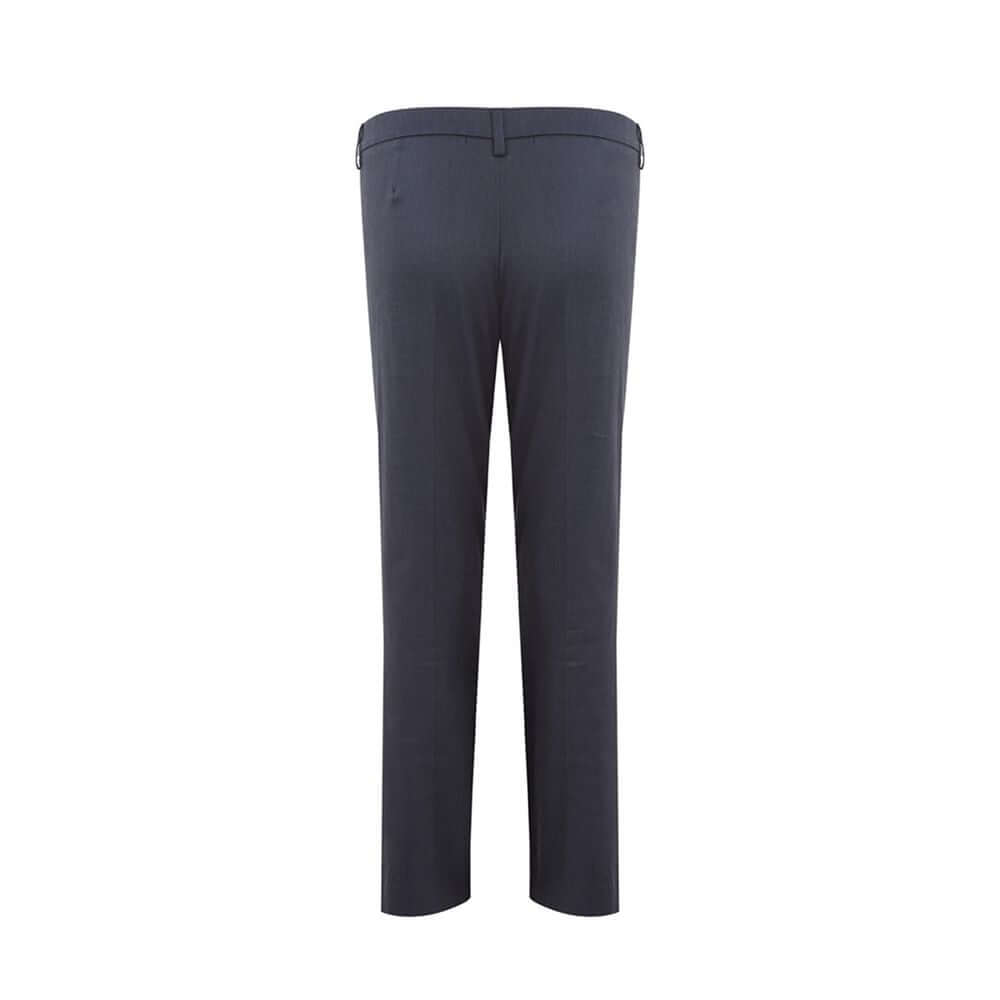 Lardini chic blue linen trousers, back view, showcasing Italian craftsmanship and contemporary style for a polished, breathable ensemble.
