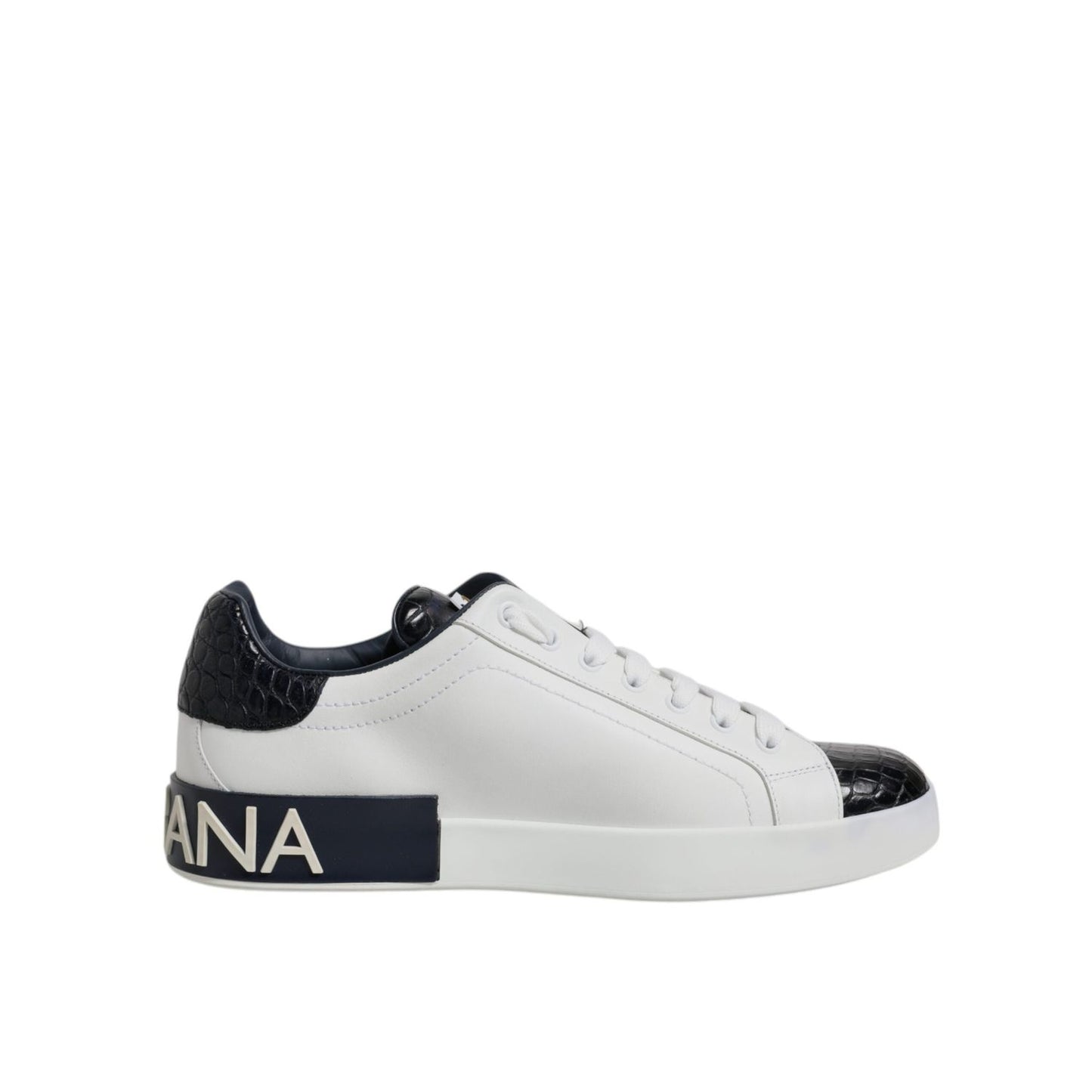 Dolce & Gabbana White Black Leather Portofino Sneaker Shoes MV7037#1-42