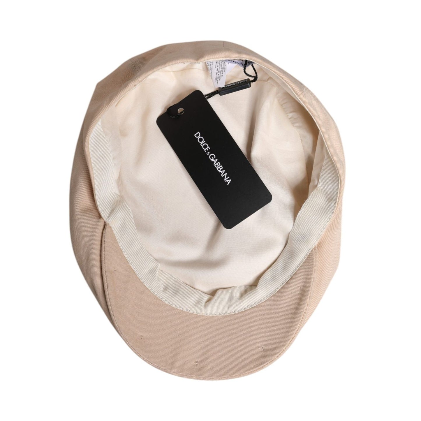 Dolce & Gabbana Beige Cotton Newsboy Capello Cabbie Hat