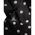 Dolce & Gabbana Black Polka Dots Silk Adjustable Necktie Tie