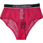 Dolce & Gabbana Fuchsia Tulle Nylon Mid Waist Panty Underwear BIK1959-2