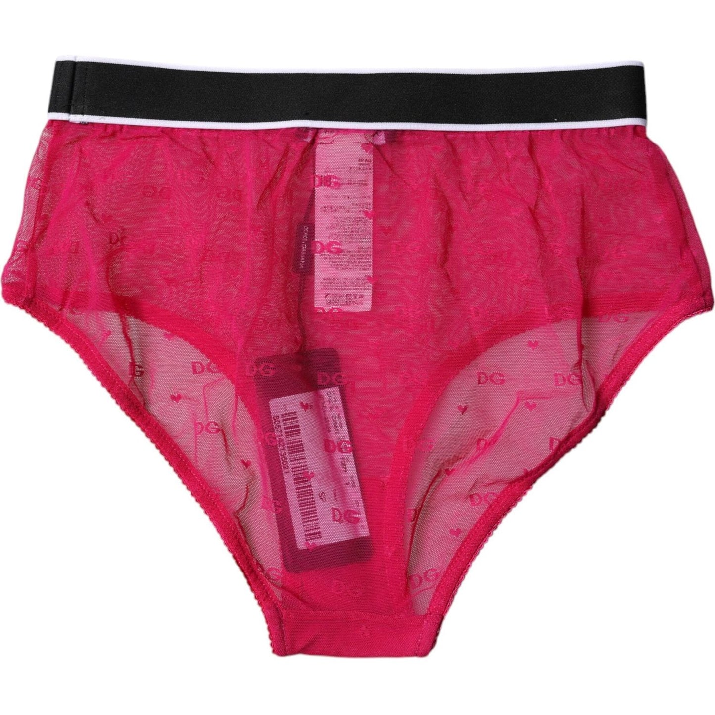 Dolce & Gabbana Fuchsia Tulle Nylon Mid Waist Panty Underwear BIK1959-2