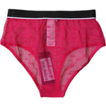 Dolce & Gabbana Fuchsia Tulle Nylon Mid Waist Panty Underwear BIK1959-2