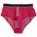 Dolce & Gabbana Fuchsia Tulle Nylon Mid Waist Panty Underwear BIK1959-2