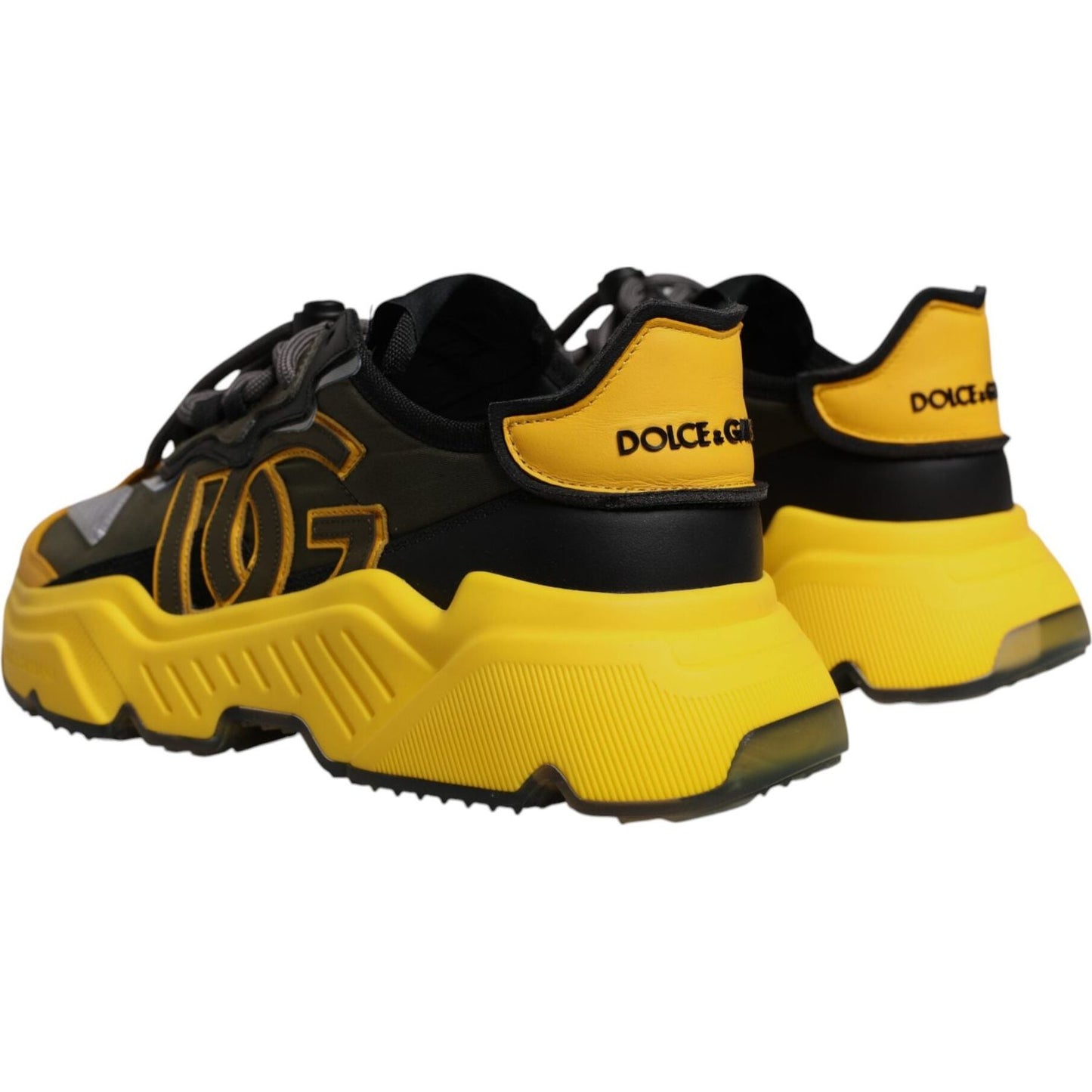Dolce & Gabbana Yellow Black Daymaster Low Top Sneaker Shoes MV7182-41